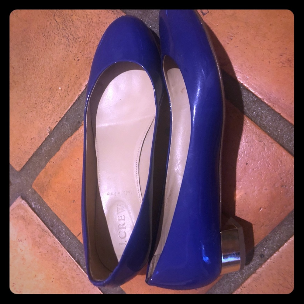 J. Crew Gold-heeled Janey flat SIZE 6.5